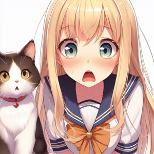 Girl and Cat